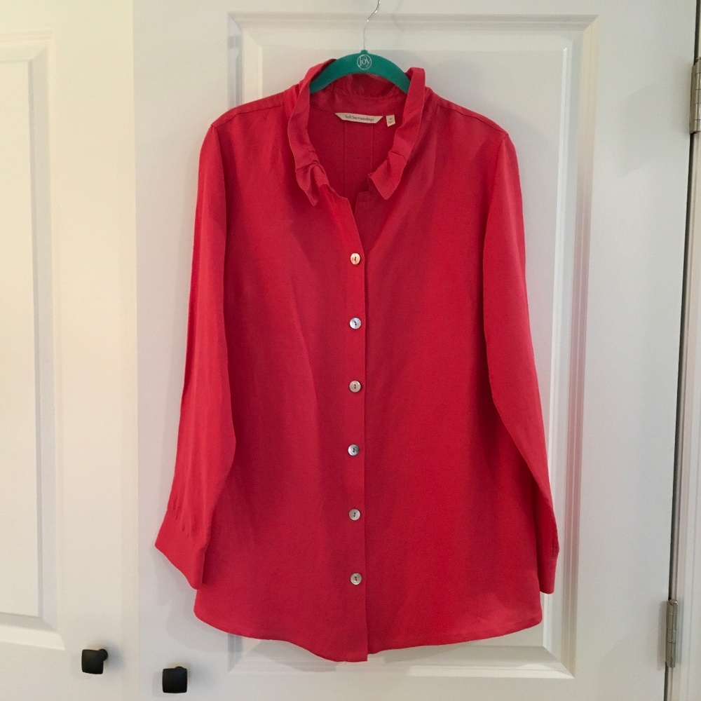 Soft Surroundings coral blouse size M